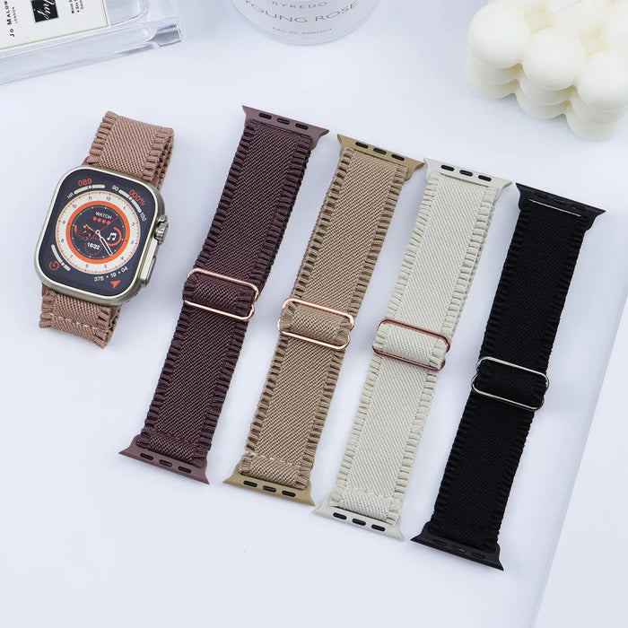 Elastic Apple Watch Armband Series 11/10/9/8/7/6/5/4/ SE / Ultra 1/2/3 by Arleathercraft