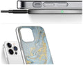 iPhone 14 Pro Max 6.7-inch Protection Kit Bundle - Marble Series Case with Tempered Glass Screen and Camera Protector (Blue Marble) by Zerodamage Sahara Case LLC
