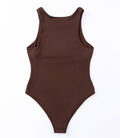 Seamless Crew Neck Bodysuit - Brown by Boutique 23