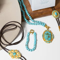Eternal Turquoise Beaded Knotted Bracelet by Christina Greene