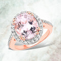 6.94 Carat Genuine Kunzite and White Topaz .925 Sterling Silver Ring by Bids.com