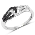 0.33 Carat Genuine White Diamond and Black Diamond .925 Sterling Silver Ring by Bids.com