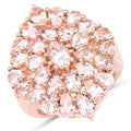 18K Rose Gold Plated 4.55 Carat Genuine Morganite .925 Sterling Silver Ring by Bids.com