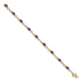 Genuine Amethyst and Diamond 14K Gold Infinity Bracelet by Fine Color Jewels