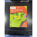 Printable Vinyl Sticker Paper for Inkjet, Matte White, 100 Self-Adhesive Sheets by Price Is Right Miami