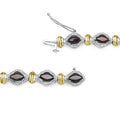 Two Tone Plated 8.45 Carat Genuine Garnet .925 Sterling Silver Bracelet by Bids.com