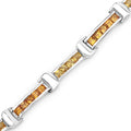 6.48 Carat Genuine Multi Sapphire .925 Sterling Silver Bracelet by Bids.com