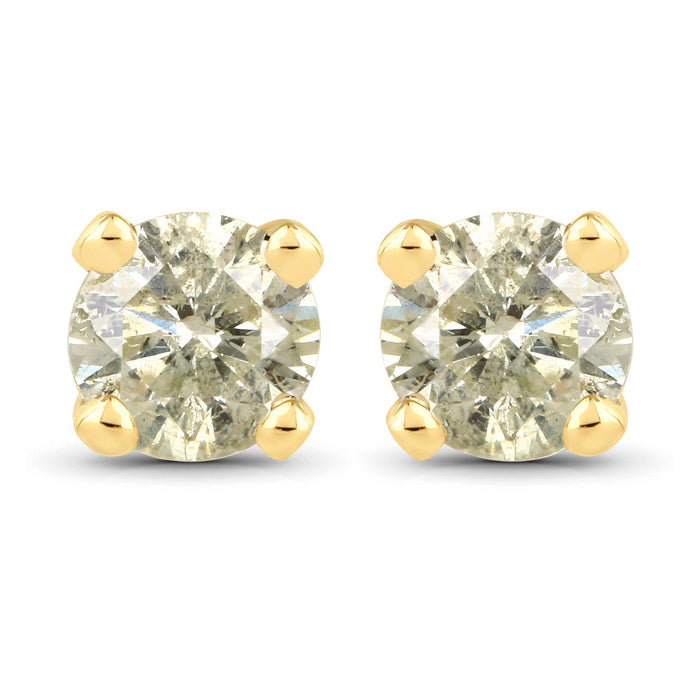 0.92 Carat Genuine LB Diamond 14K Yellow Gold Earrings by Bids.com