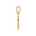 Three Leaf Clover Charm 14K Yellow Gold Pendant by Fine Color Jewels