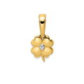 Four Leaf Clover Daily Wear Gold Pendant 14K Yellow Gold by Fine Color Jewels