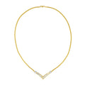 10K Yellow and White Gold 1/2 Cttw Princess Cut Diamond Channel-Set â€œVâ€ Shape 18" Franco Chain Necklace (H-I Color, SI2-I1 Clarity) by Bids.com