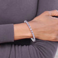 Round Purple Amethyst Prong Sterling Silver Tennis Bracelet by Fine Color Jewels