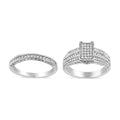 .925 Sterling Silver 3/4 Cttw Prong Set Round Diamond Composite Engagement Ring and Band Set (I-J Color, I3 Clarity) - Size 6.5 by Bids.com
