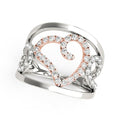 Heart Motif Filigree Style Diamond Ring in 14k White And Rose Gold (1/4 cttw) by Bids.com