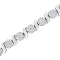 14K White Gold 5 1/4 cttw Diamond S-Link Floral Cluster Tennis Bracelet (I-J Clarity, SI2-I1 Color) - Size 7" by Bids.com