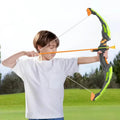 LED Bow & Arrow Toy Set for Kids Light-Up Archery Play Kit with Suction Cup Arrows (Blue/Green) by DailySale