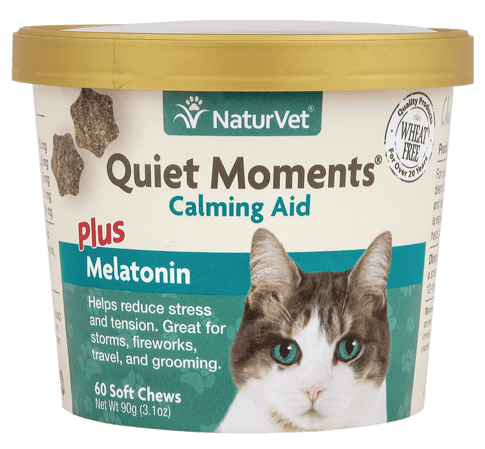 6X NaturVet Quiet Moments Calming Aid + Melatonin Soft Chews for Cats 60ct by Price Is Right Miami