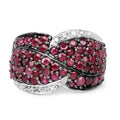 3.06 Carat Genuine Ruby & White Topaz .925 Sterling Silver Ring by Bids.com