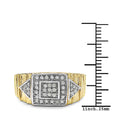 14K Yellow Gold Plated 0.21 Carat Genuine White Diamond .925 Sterling Silver Ring by Bids.com