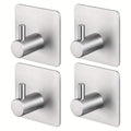 4-Pack Heavy Duty Stick Hooks – Stainless Steel, Waterproof, Wall Mount by DailySale