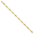 Genuine Green Peridot Paper Clip Sterling Silver Bracelet by Fine Color Jewels