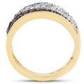 14K Yellow Gold Plated 1.20 Carat Genuine Black Diamond and White Diamond .925 Sterling Silver Ring by Bids.com