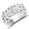 0.32 Carat Genuine Champagne Diamond .925 Sterling Silver Ring by Bids.com