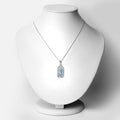 4.57 Carat Genuine Swiss Blue Topaz & White Topaz .925 Sterling Silver Pendant by Bids.com