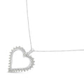 .925 Sterling Silver 1/4 cttw 3-Prong Diamond Open Heart 18" Pendant Necklace (I-J Color, I3 Clarity) by Bids.com