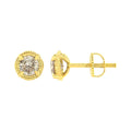 14K Yellow Gold Plated .925 Sterling Silver 1.0 Cttw Round Brilliant Cut Diamond Solitaire Milgrain Stud Earrings (K-L Color, I2-I3 Clarity) by Bids.com