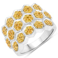 0.75 Carat Genuine Yellow Diamond .925 Sterling Silver Ring by Bids.com