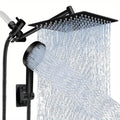 High Pressure Rainfall & Handheld Shower Head – Adjustable, Chrome/Black by DailySale