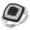 0.56 Carat Genuine White Diamond and Black Diamond .925 Sterling Silver Ring by Bids.com