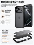 Translucent Matte Case for iPhone 17 Pro, Slim Shockproof Cover, 10FT Military Grade Drop Protection, Anti-Scratch Bumper, Black by Generic