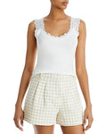 Aqua Knit Lace Trim Camisole Top, Size Large by Vanessa Jane