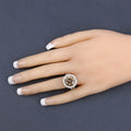 7.07 Ct Genuine Round Brown Diamond 18K Yellow Gold Pave Halo Ring by Fine Color Jewels