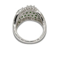 7.26 Ct Round Green Tsavorite Garnet and White Topaz Prong Silver Cluster Ring by Fine Color Jewels