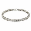 7.3 Ct Round White Topaz Prong Silver Tennis Bracelet by Fine Color Jewels