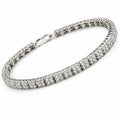 7.3 Ct Round White Topaz Prong Silver Tennis Bracelet by Fine Color Jewels