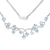 7.36 Ct Round Blue Topaz Prong Silver Bib Cocktail Necklace