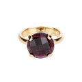 7.38 Ct Red Garnet Prong Silver Engagement Solitaire Ring by Fine Color Jewels