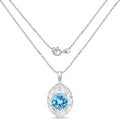 7.50 Ct Round Swiss Blue Topaz Prong Silver Solitaire Pendant Necklace by Fine Color Jewels