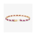 7.60 Ct Marquise Pink Ruby Diamond Prong 10k Gold Tennis Bracelet by Fine Color Jewels