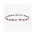 7.60 Ct Marquise Pink Ruby Diamond Prong 10k Gold Tennis Bracelet by Fine Color Jewels