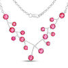 7.92 Ct Round Pink Topaz Prong 18K Gold Plated Silver BIB Rolo Chain Necklace