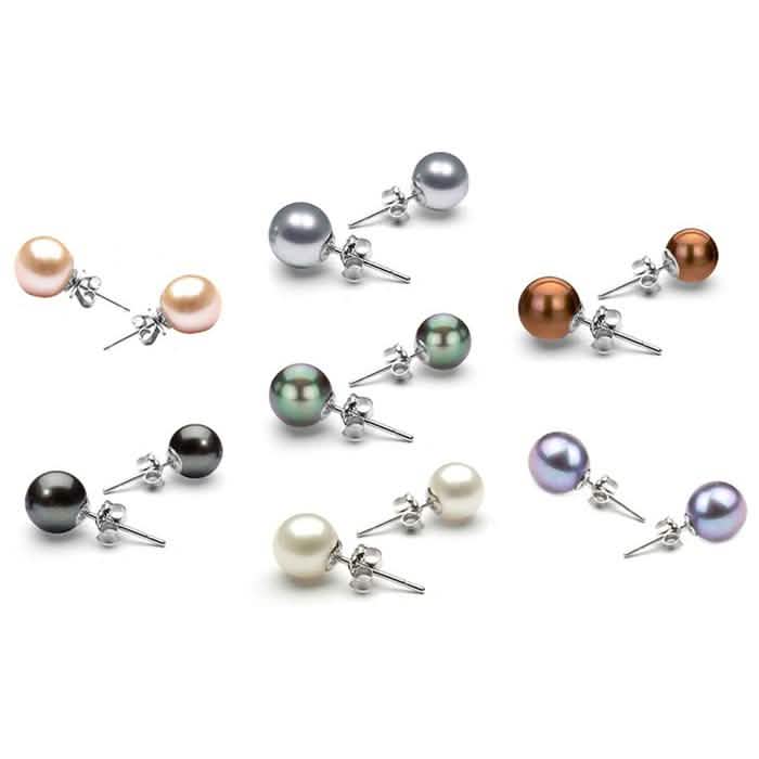 7-Pairs: 18K White Gold Plated Pearl Earrings Set by Valencia Gems by DailySale