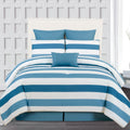 7-Piece: Cabana Stripe Reversible Hypoallergenic Comforter Set by DailySale