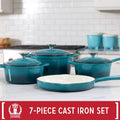 7-Piece Set: Basque Enameled Cast Iron Cookware Set by DailySale