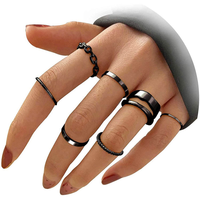 7-Piece: Women's Gold Knuckle Ring Set by DailySale
