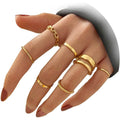 7-Piece: Women's Gold Knuckle Ring Set by DailySale